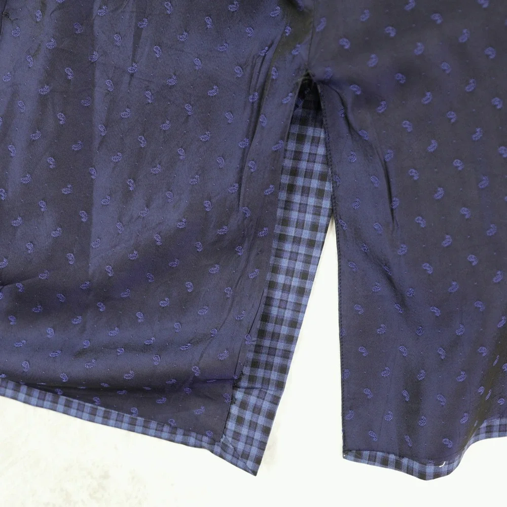 Samuelsohn Sport Coat Mens 48R Super 120s Wool Gingham Plaid Blue Blazer Jacket